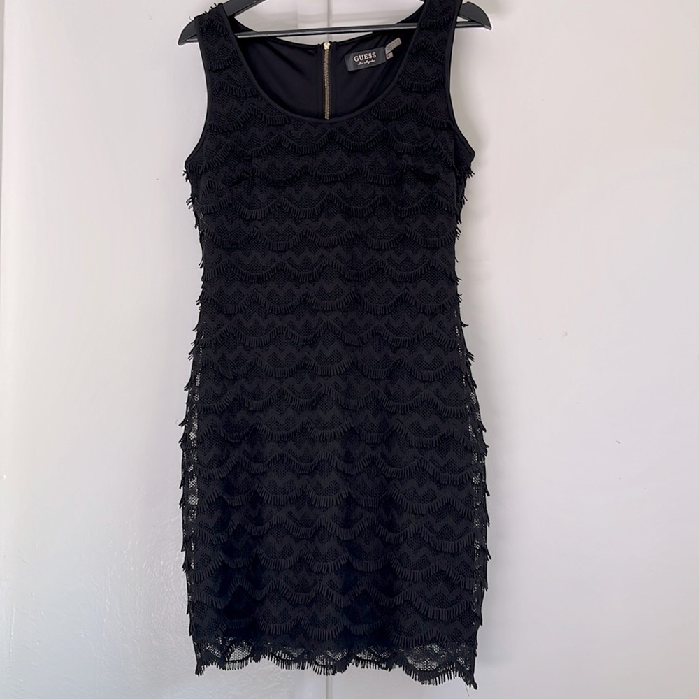 Guess Flapper Ruffle Lace Casual Dress
